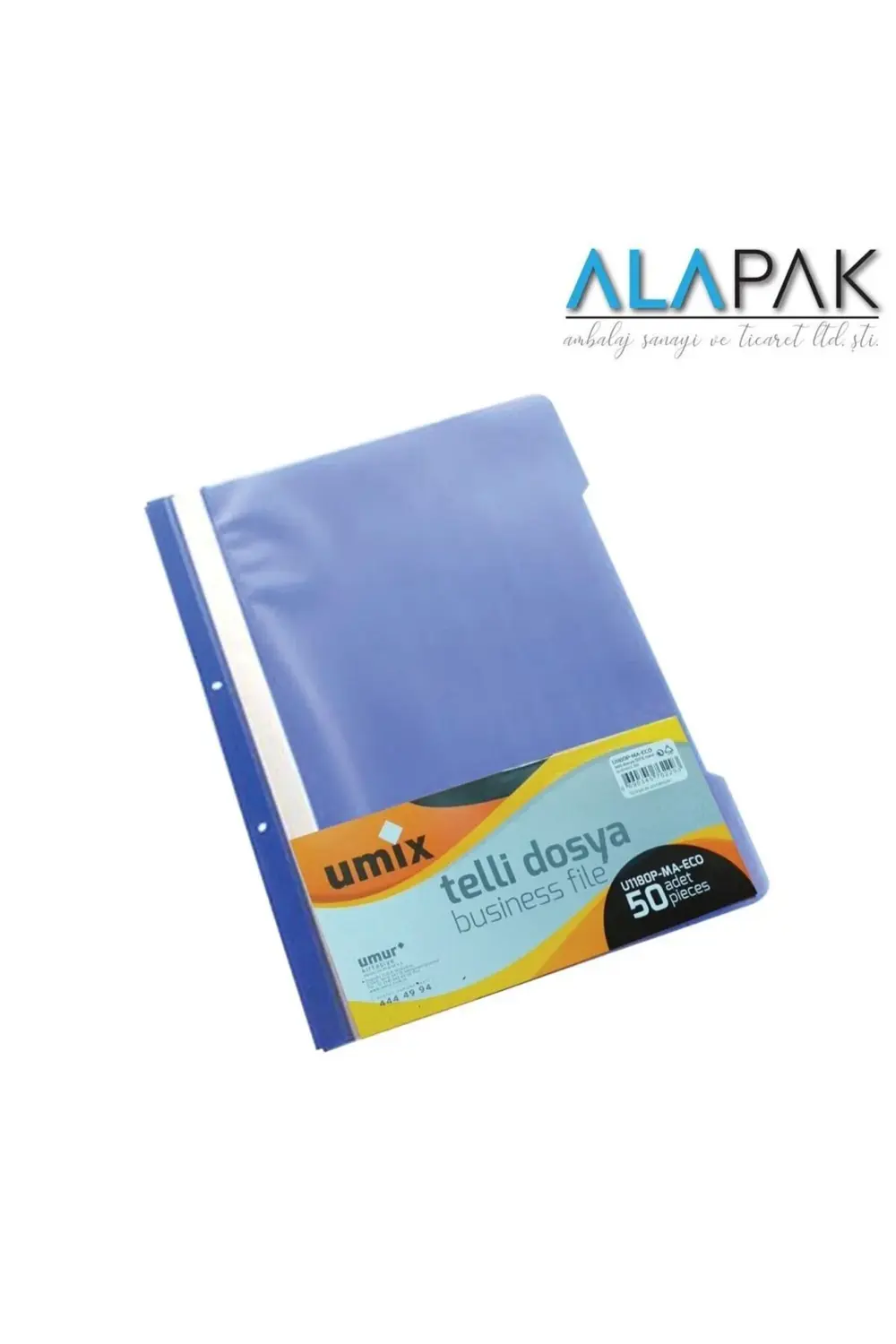 UMUR UMİX A4 TELLİ DOSYA 50 Lİ MAVİ