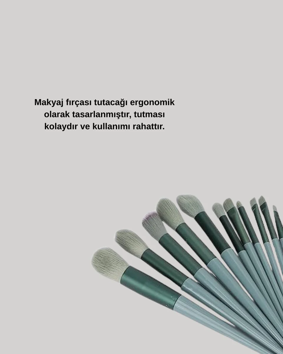 umuşak Kıllı Estetik Tasarımlı 13'lü Makyaj Fırçası Seti Günlük v