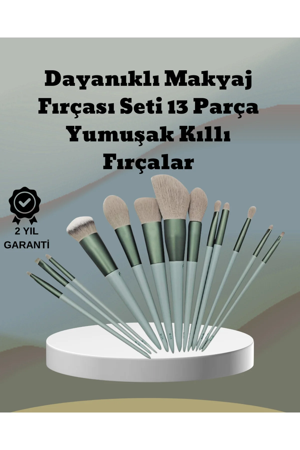 umuşak Kıllı Estetik Tasarımlı 13'lü Makyaj Fırçası Seti Günlük v