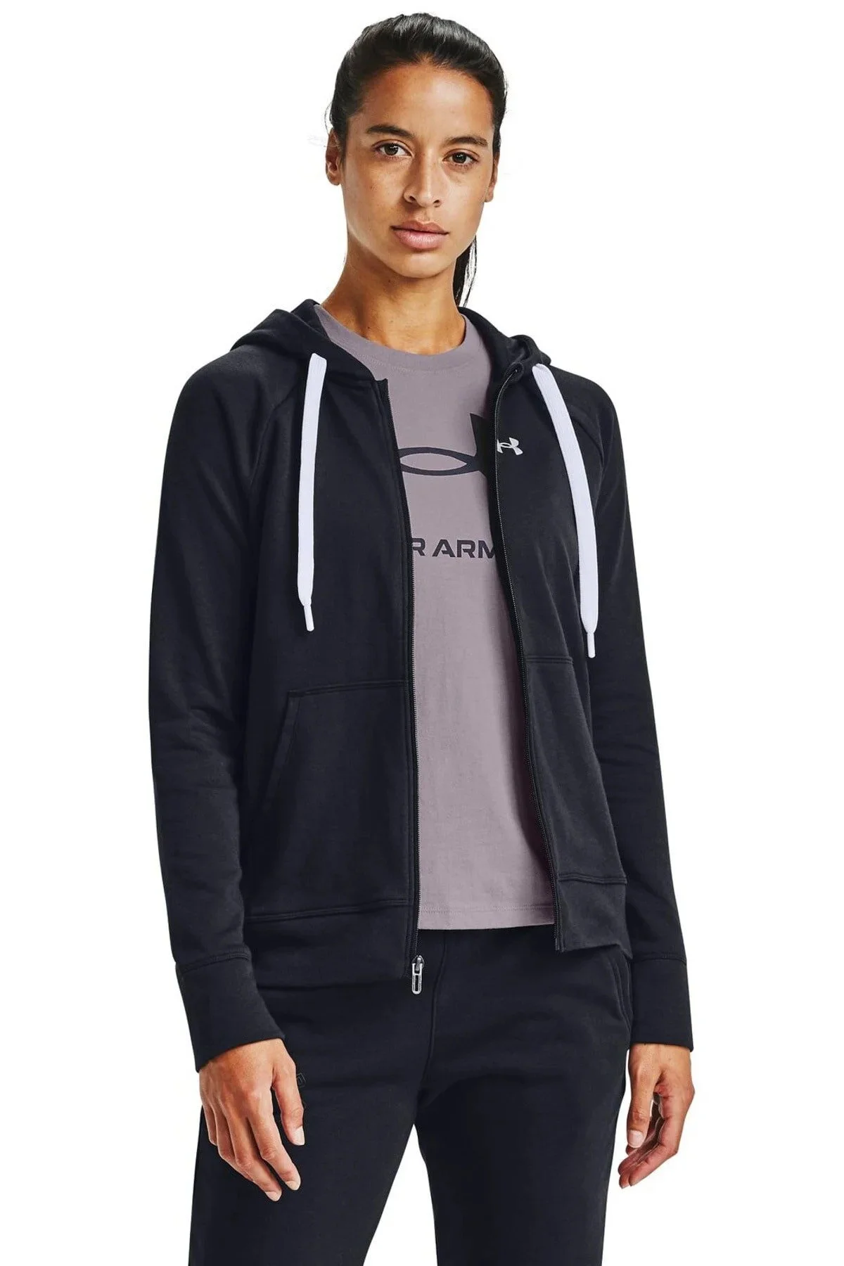 Under Armour Rival Terry Womens Hoodie Kadın Kapüşonlu Tam Boy Fermuarlı Sweatshirt Siyah Fiyatı, Yorumları ve Özellikleri