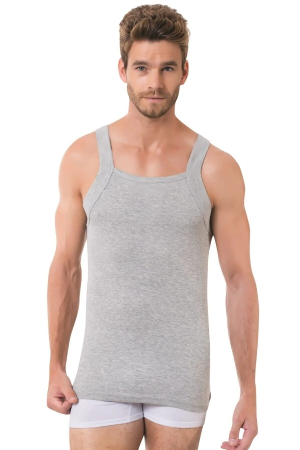 Underwear 5 Adet Gri Erkek Spor Askılı Atlet 1028-a