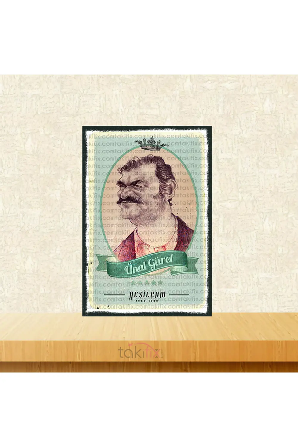 Ünel Gürel Yeşilçam Tasarımlı 20x30 Cm Retro Ahşap Tablo