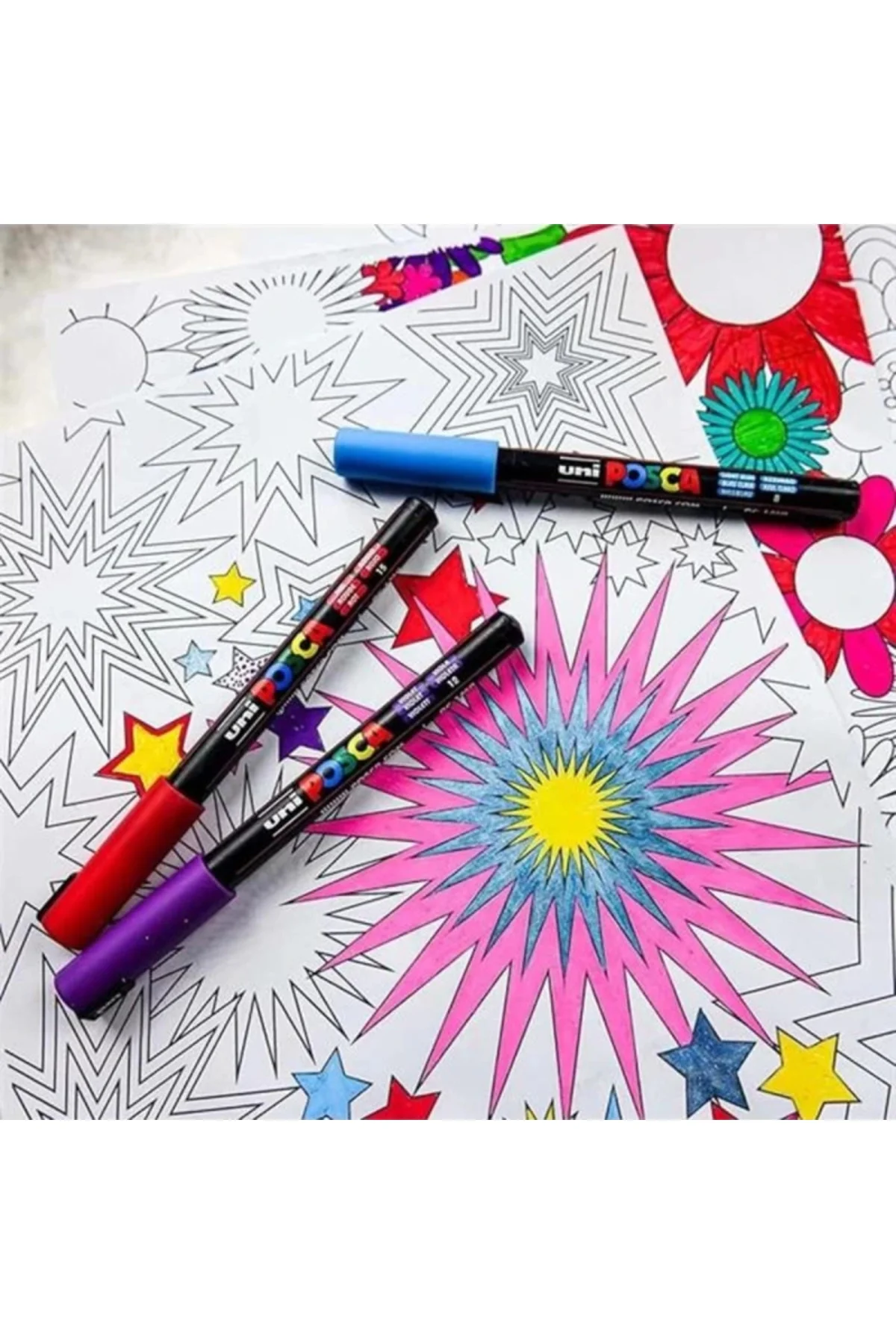 Uni Posca Markör Kalem 3M 12'li Set 0.9 1.3 mm Keçe Uçlu