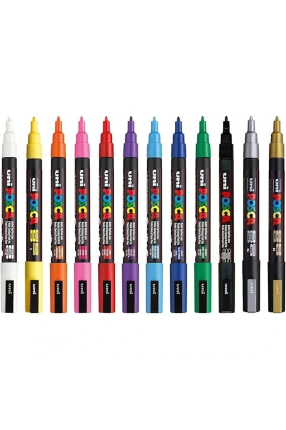 Uni Posca Markör Kalem 3M 12'li Set 0.9 1.3 mm Keçe Uçlu