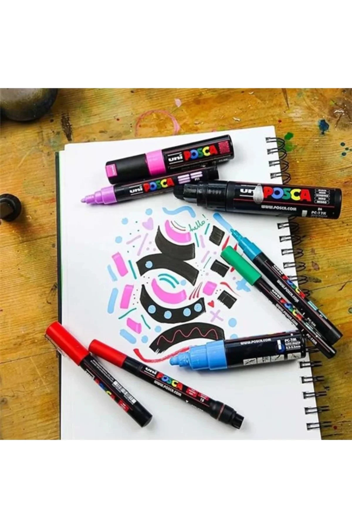 Uni Posca Markör Kalem 3M 12'li Set 0.9 1.3 mm Keçe Uçlu