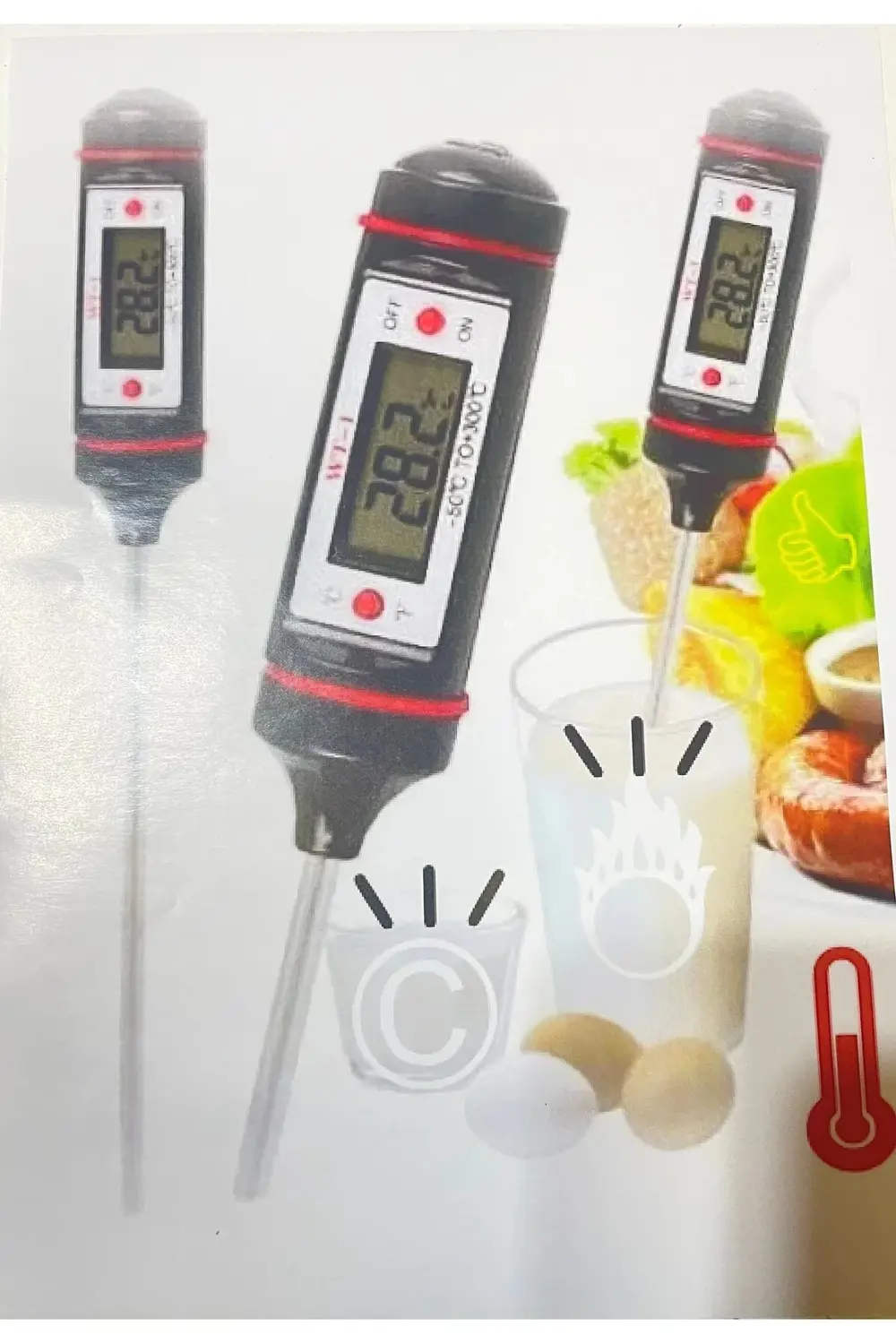 Unichrome Dijital Gıda Termometresi Sıvı Gıda Et Su Süt Mama Sıca