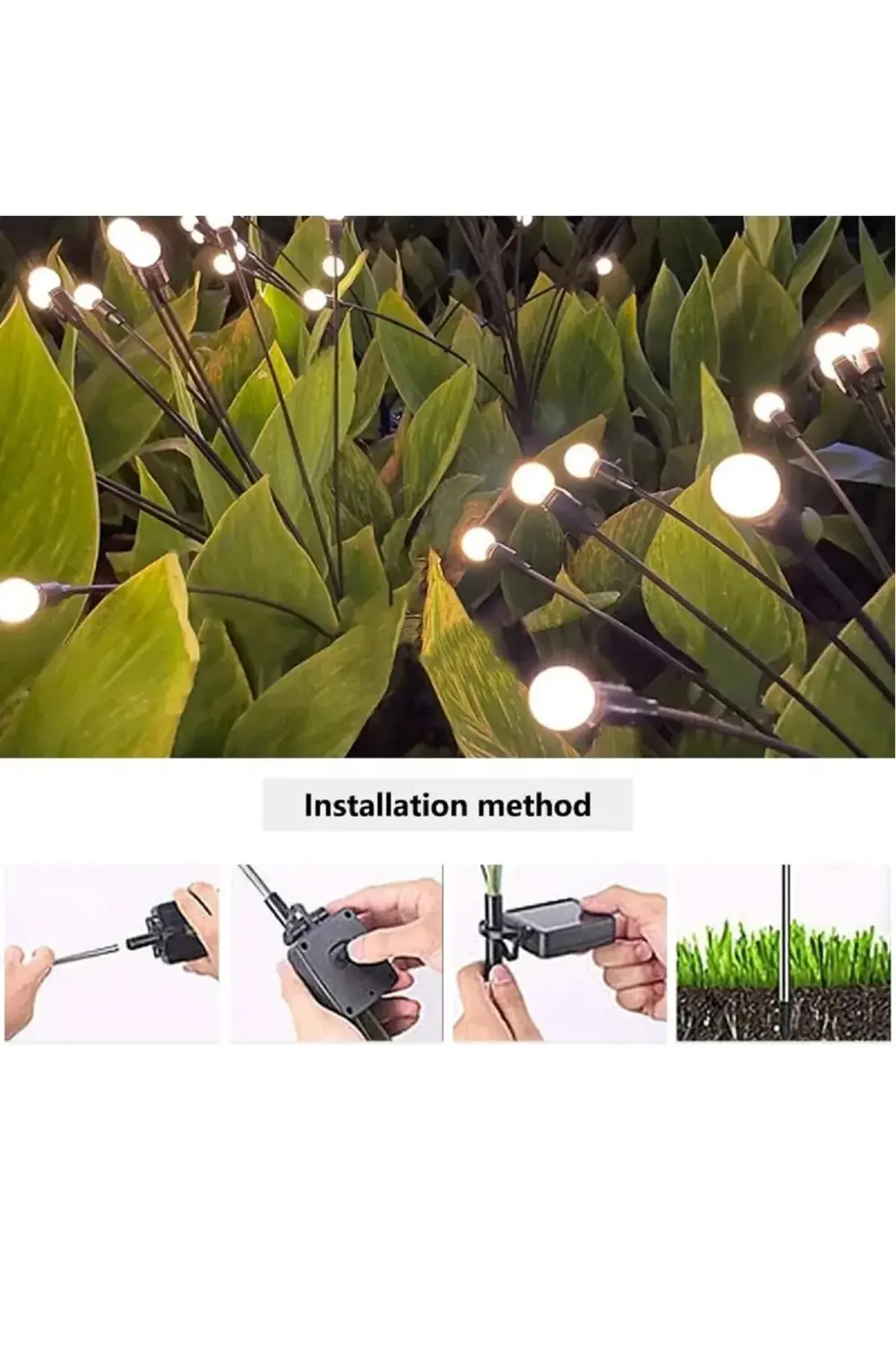 Unichrome Güneş Enerjili Beyaz 8 Ledli Dekoratif Solar Bahçe Lamb