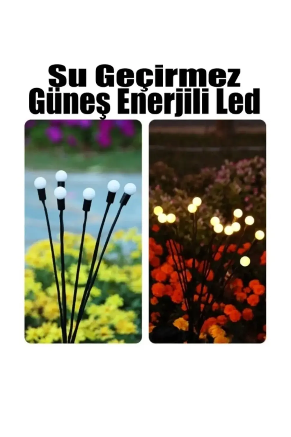 Unichrome Güneş Enerjili Beyaz 8 Ledli Dekoratif Solar Bahçe Lamb