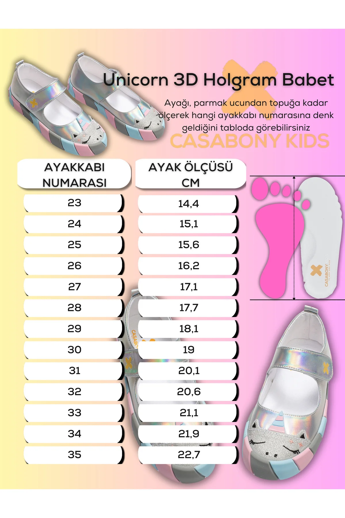 Unicorn 3d Hologram Kız Çocuk Babet Sneaker Unicorn 3d Hologram Kız Çocuk Babet Sneaker
