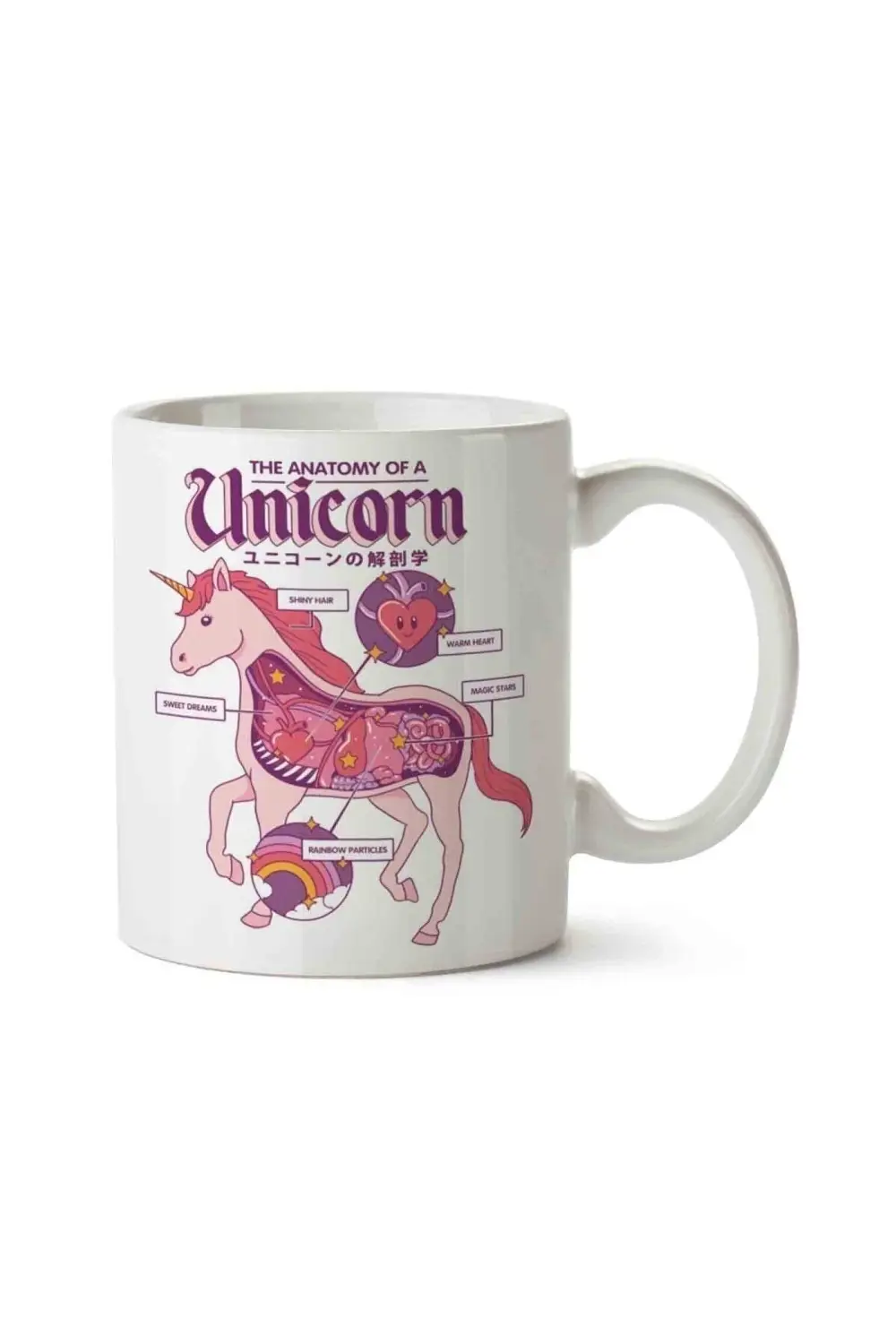 Unicorn Anatomy 2 Porselen Kupa Bardak