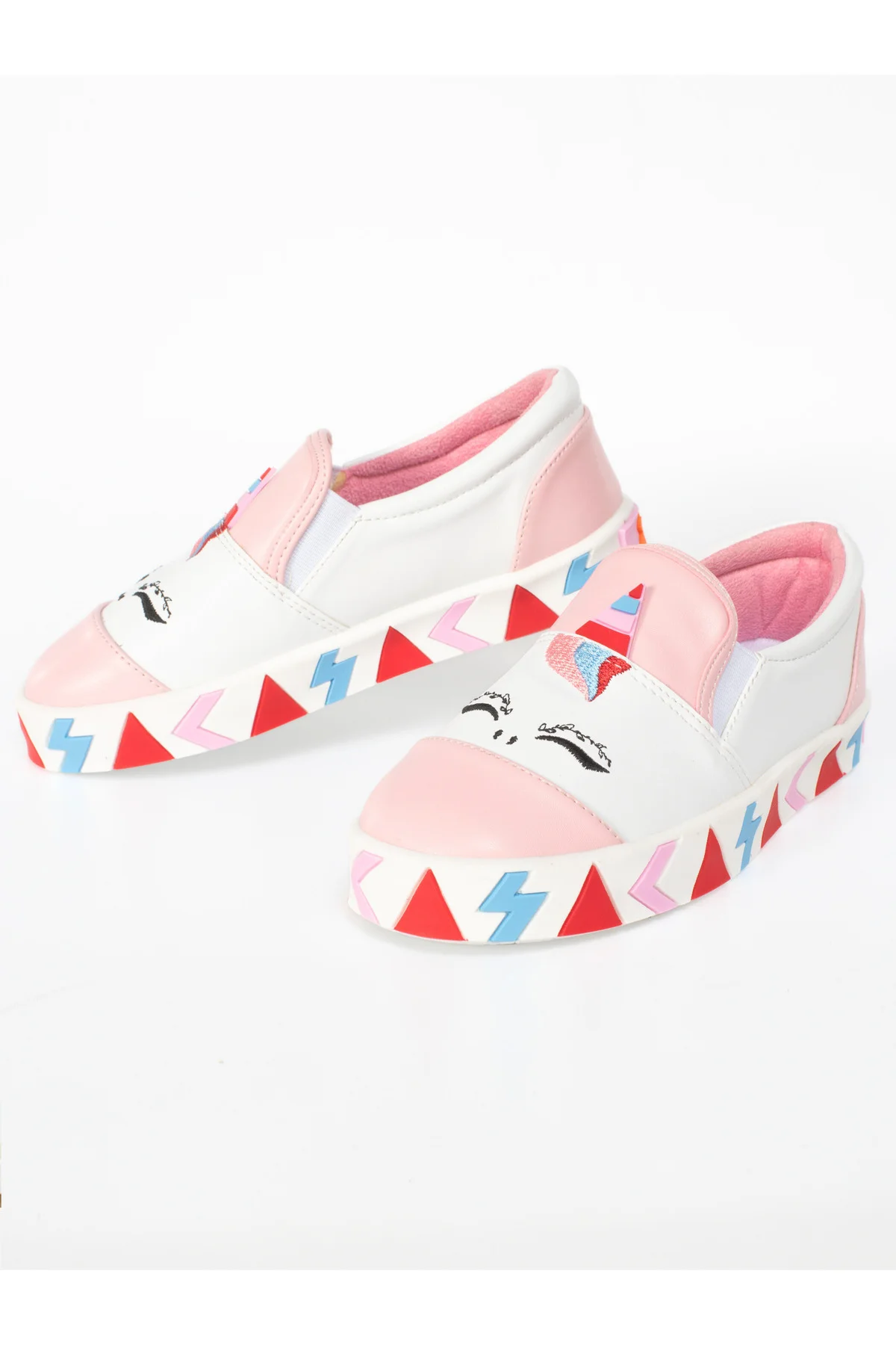 Unicorn Beyaz Lastikli Kız Sneakers