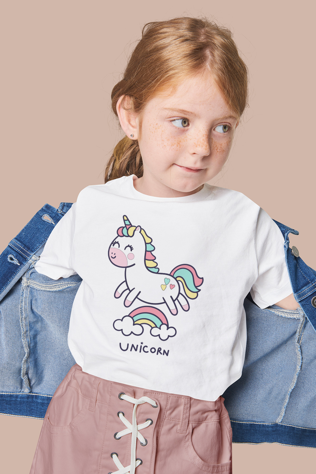 Unicorn Desenli Çocuklar Için Tişört Boyama Seti Full Set