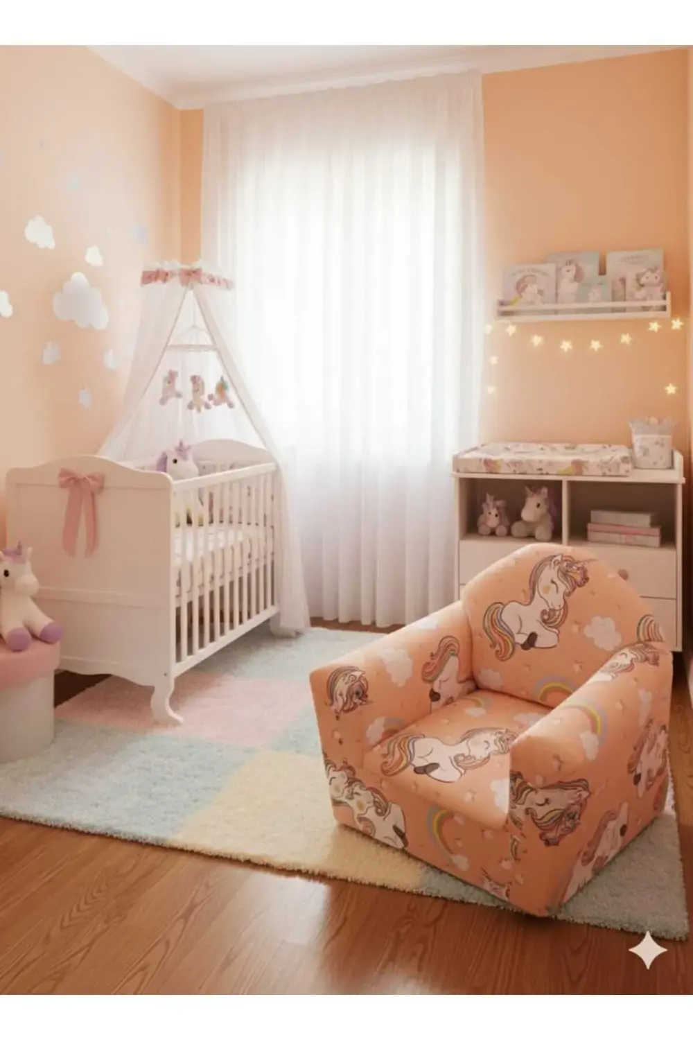 Unicorn Desenli Pudra Pembesi Çocuk Koltuğu