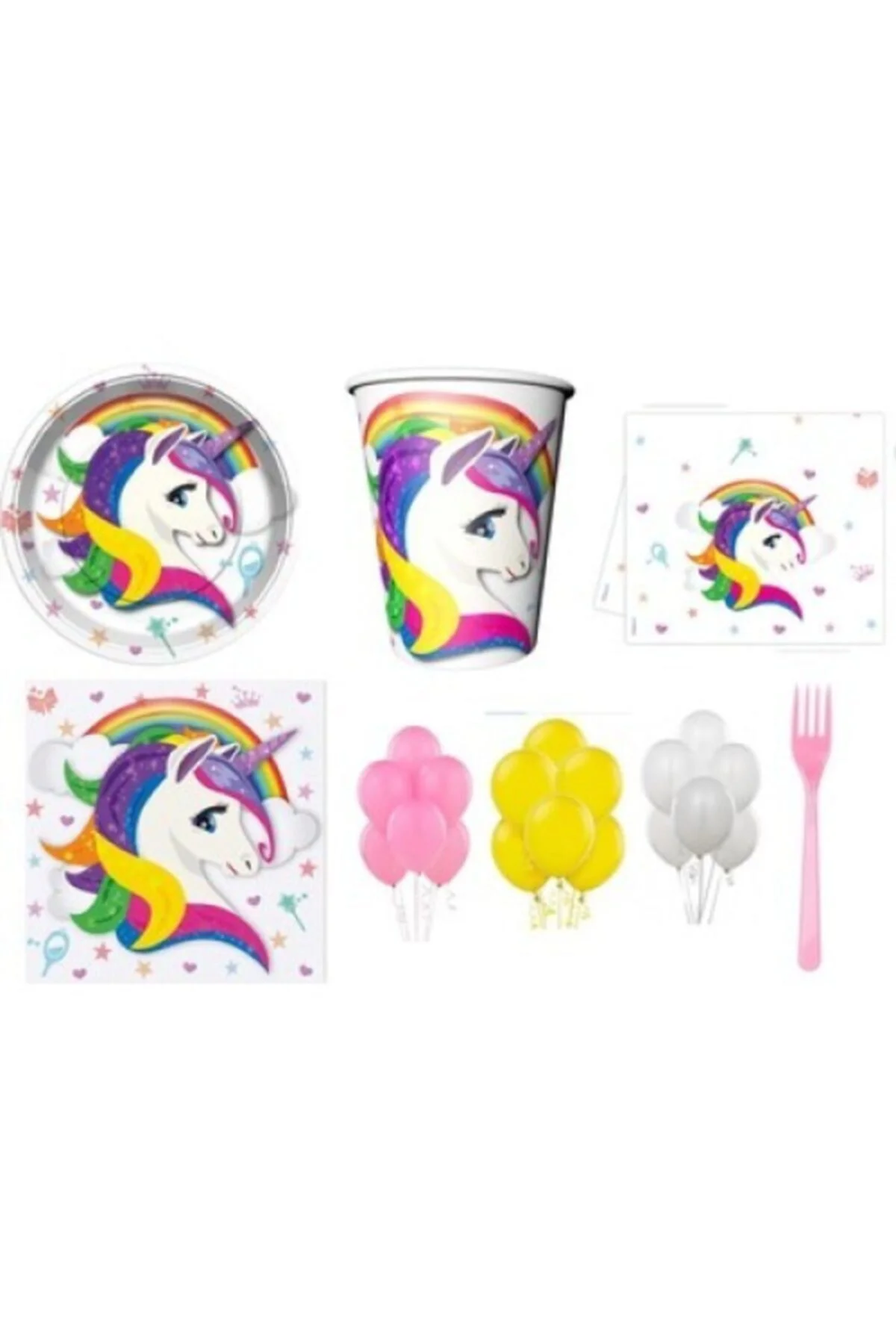 Unicorn Doğum Günü Seti 8 Kişilik