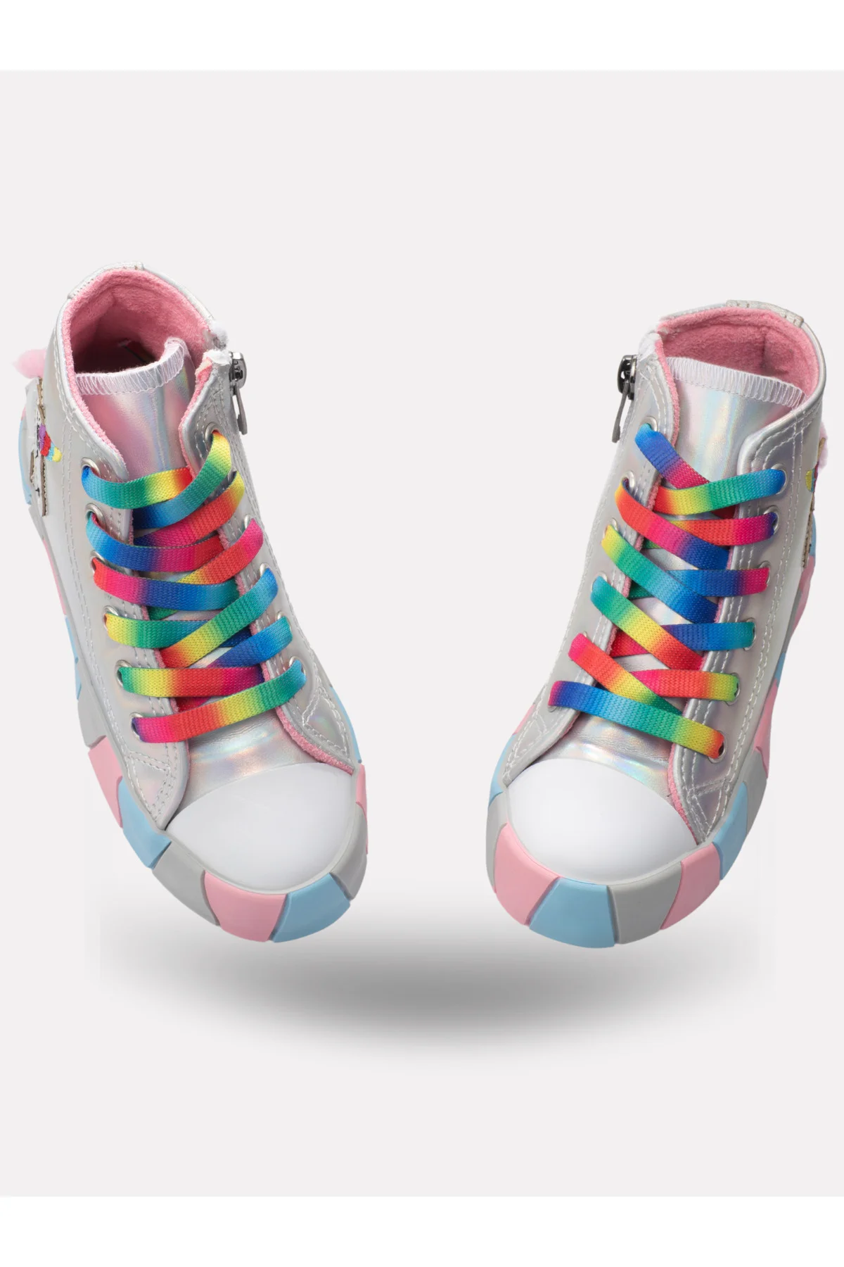 Unicorn Hologram Yandan Dikişli Ortopedik Kız Sneakers
