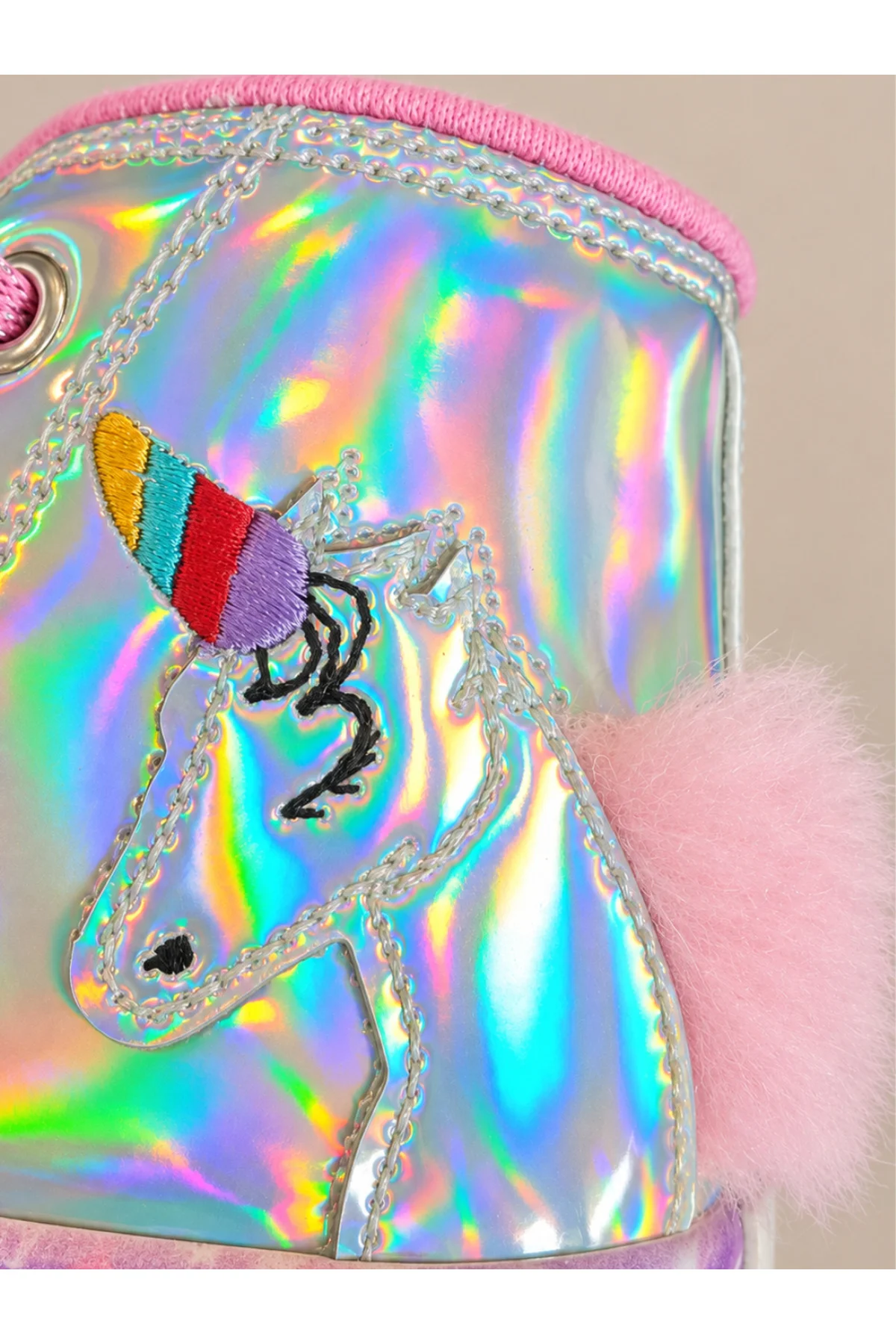 Unicorn New Hologram Fermuarlı Kız Sneaker - Görsel 4