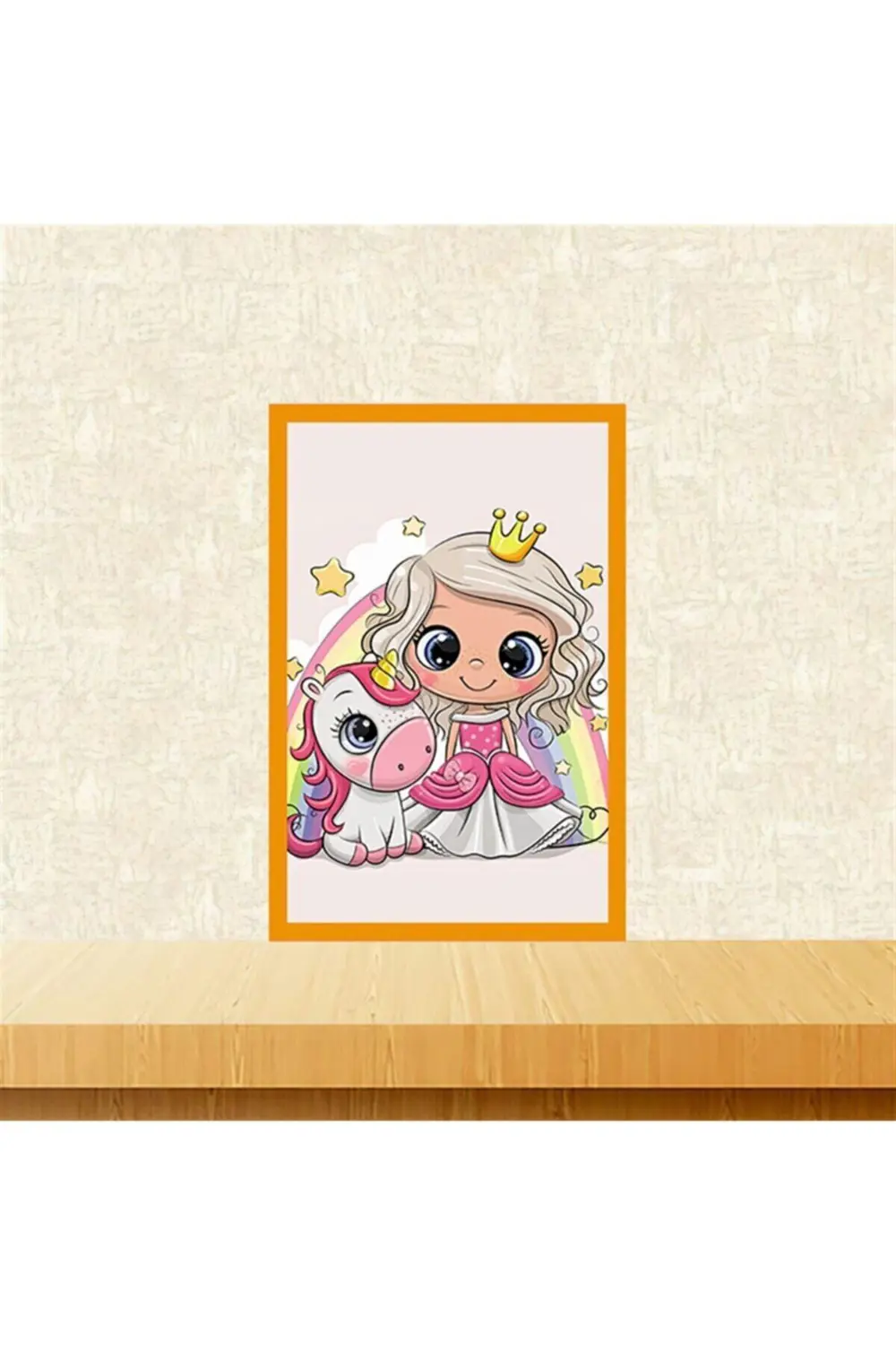 Unicorn Prenses Tasarımlı Retro Ahşap Tablo 20x30 cm Tkfx5949