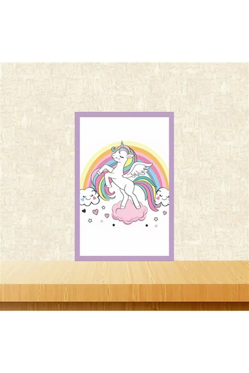 Unicorn Tasarımlı 20-30 Cm Retro Ahşap Tablo Tkfx5947