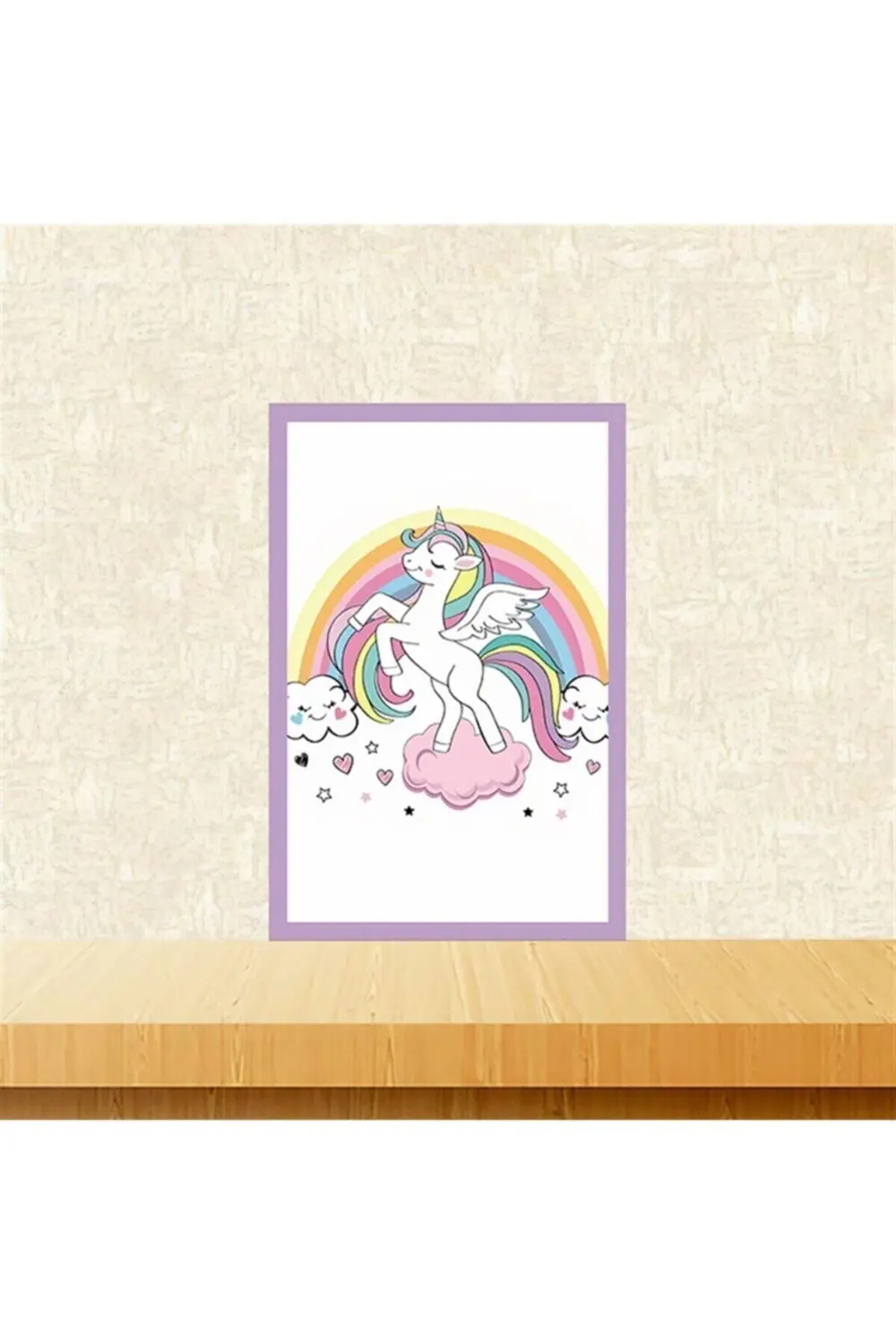 Unicorn Tasarımlı 20-30 Cm Retro Ahşap Tablo Tkfx5947
