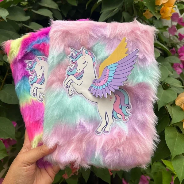 Unicorn Tasarımlı Peluş Hatıra Defteri Unicorn Tasarımlı Peluş Hatıra Defteri