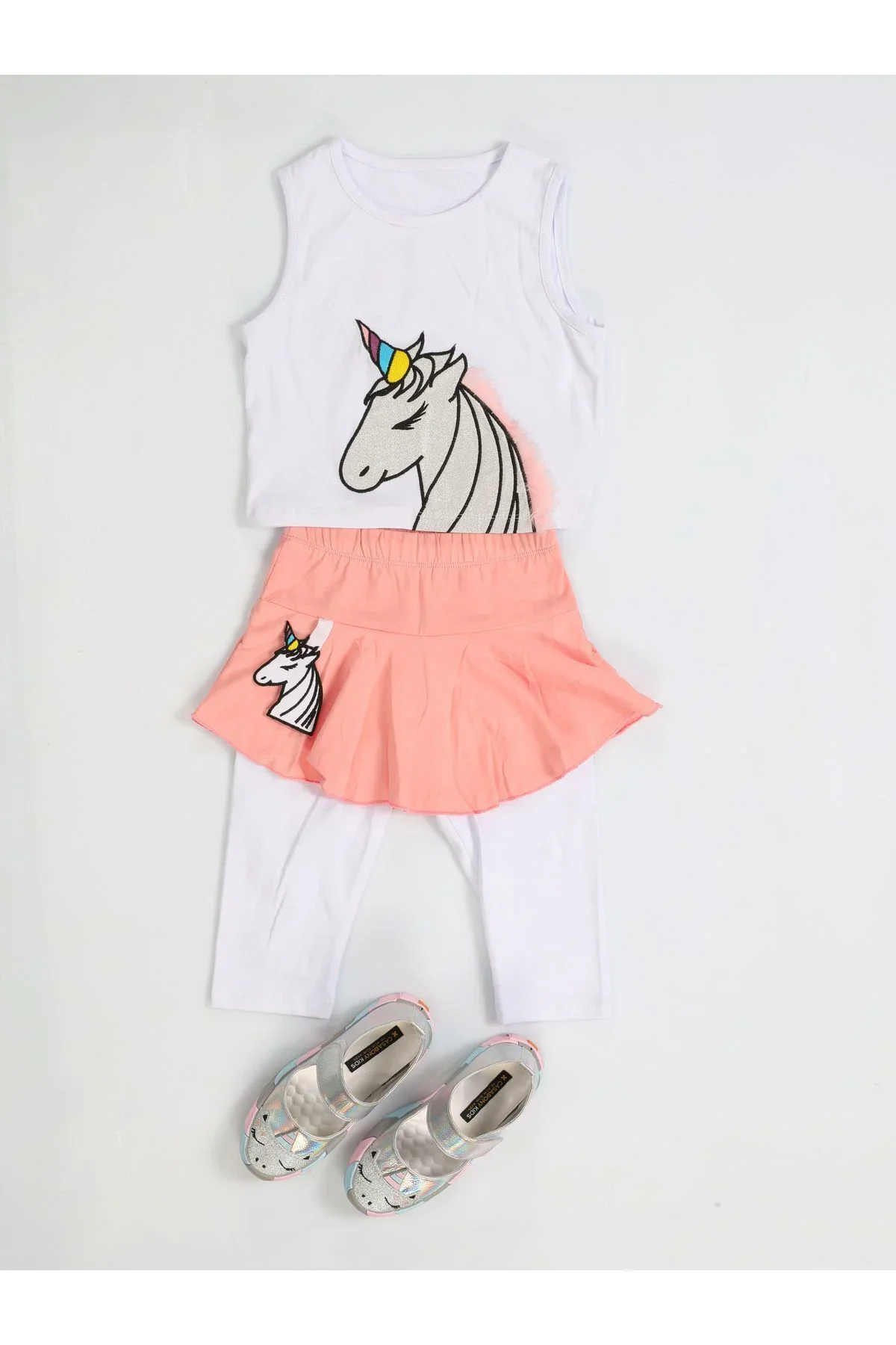 Unicorn Tayt+ T-shirt Kız Çocuk Takım - Görsel 3