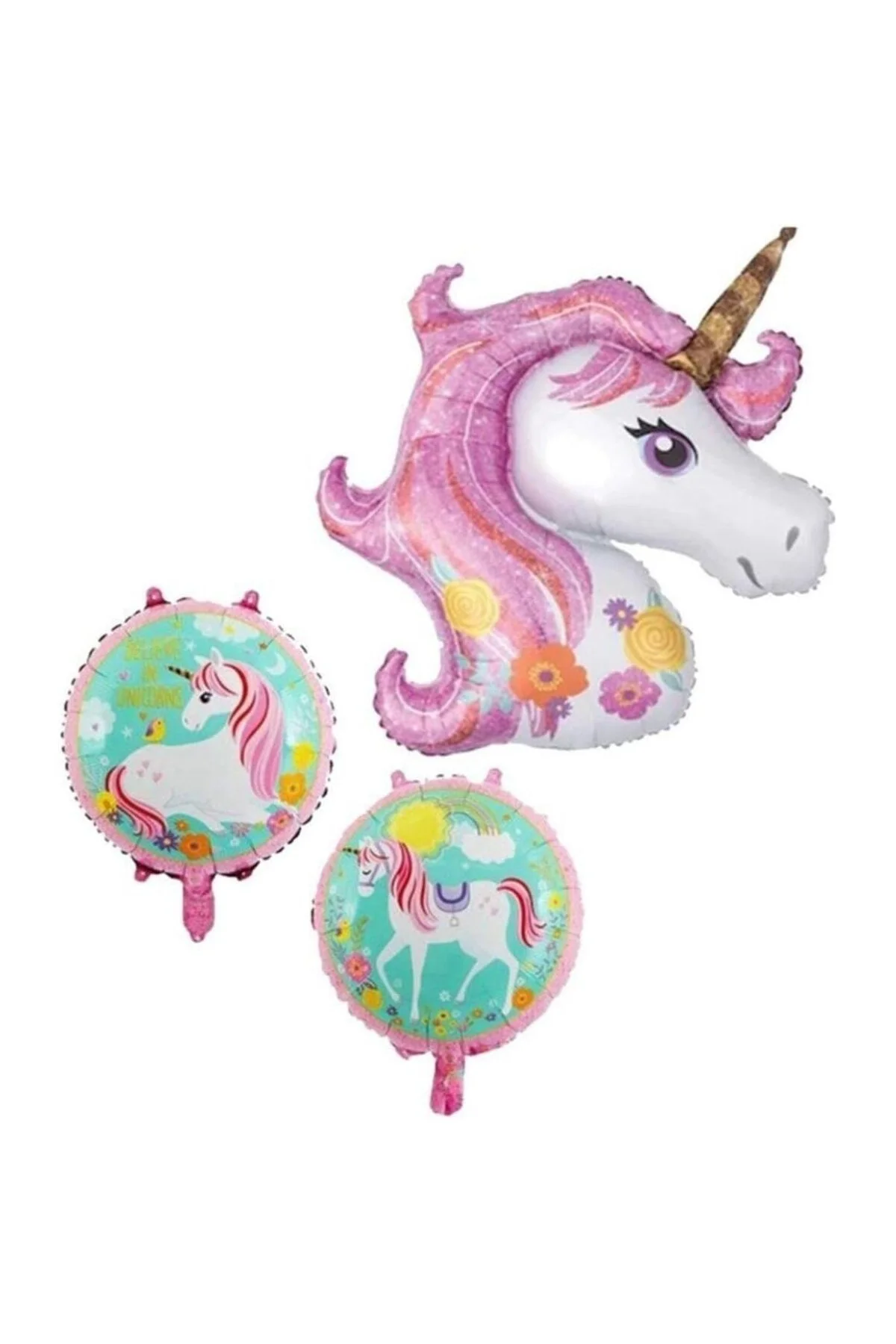 Unicorn Yaş Balon Set Unicorn Konsept Helyum Balon Set Doğum Günü