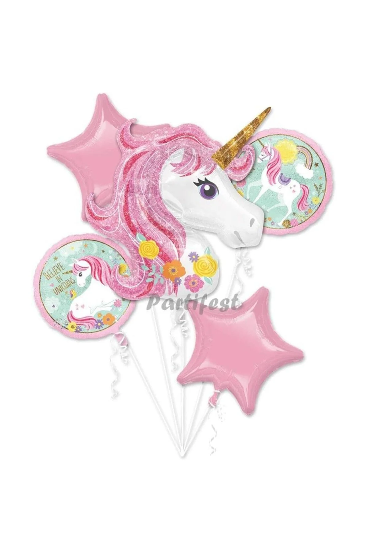 Unicorn Yaş Balon Set Unicorn Konsept Helyum Balon Set Doğum Günü