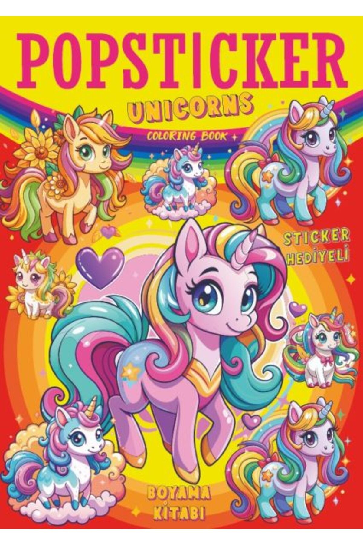 Karatay Yayınları Unicorns Boyama Kitabı Popsticker