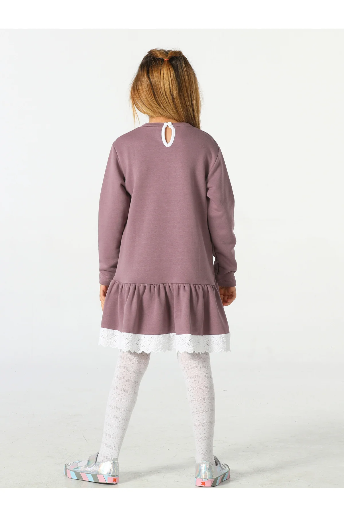 Unicorns Dantelli Lila Kız Elbise Unicorns Dantelli Lila Kız Elbise