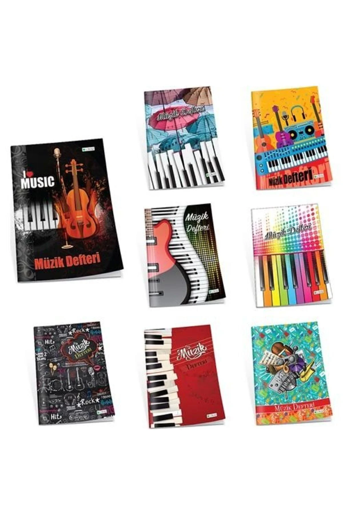 Uninote Müzik Defteri A4 40 Yaprak Büyük Boy Karma Kapak Rekleri