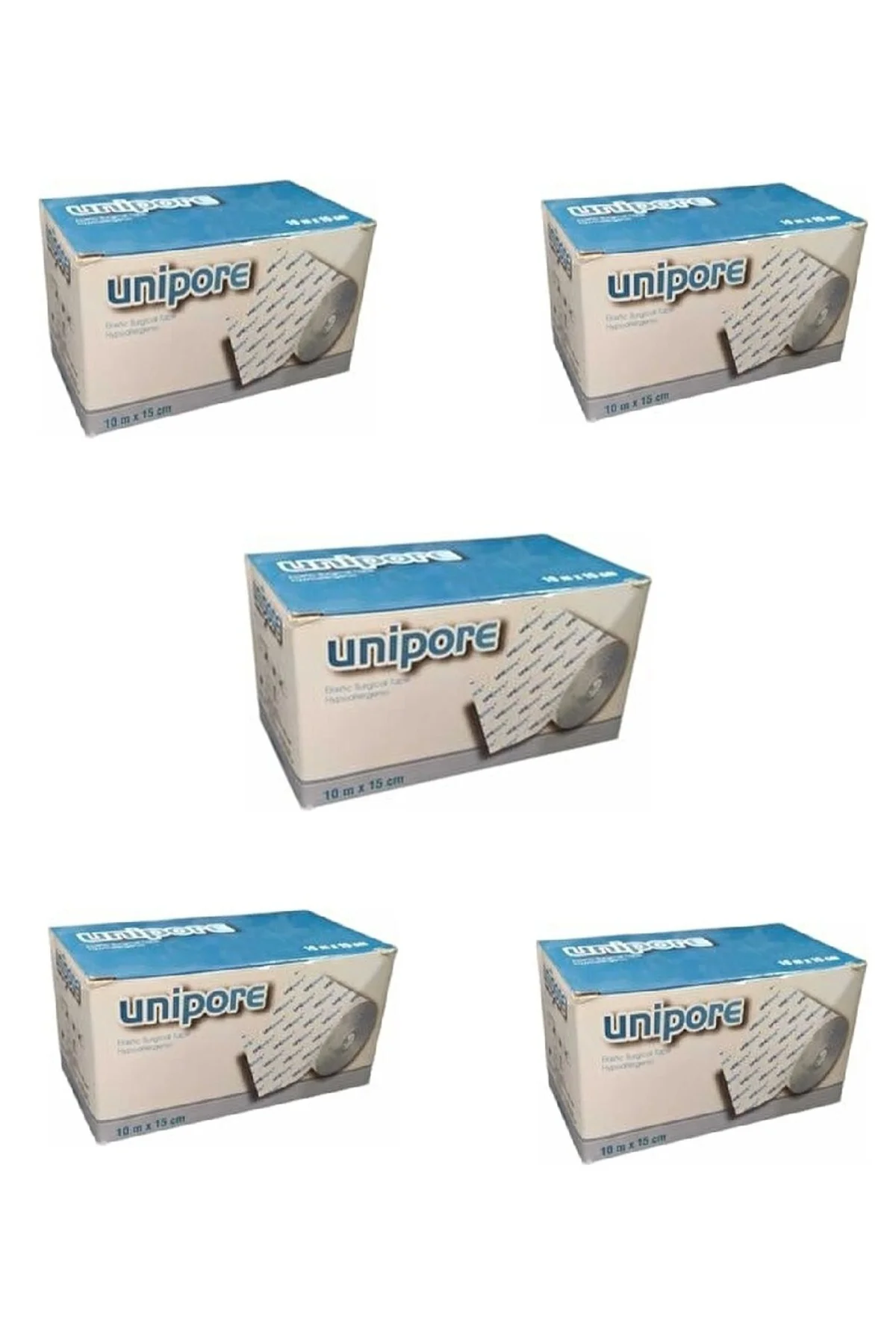 Unipore Elastik Cerrahi Sabitleme Bandı 15 cm x 10 M – 5’li Paket | Hipoalerjenik Medikal Flaster, Yara Örtüsü Sabitleyici Bant