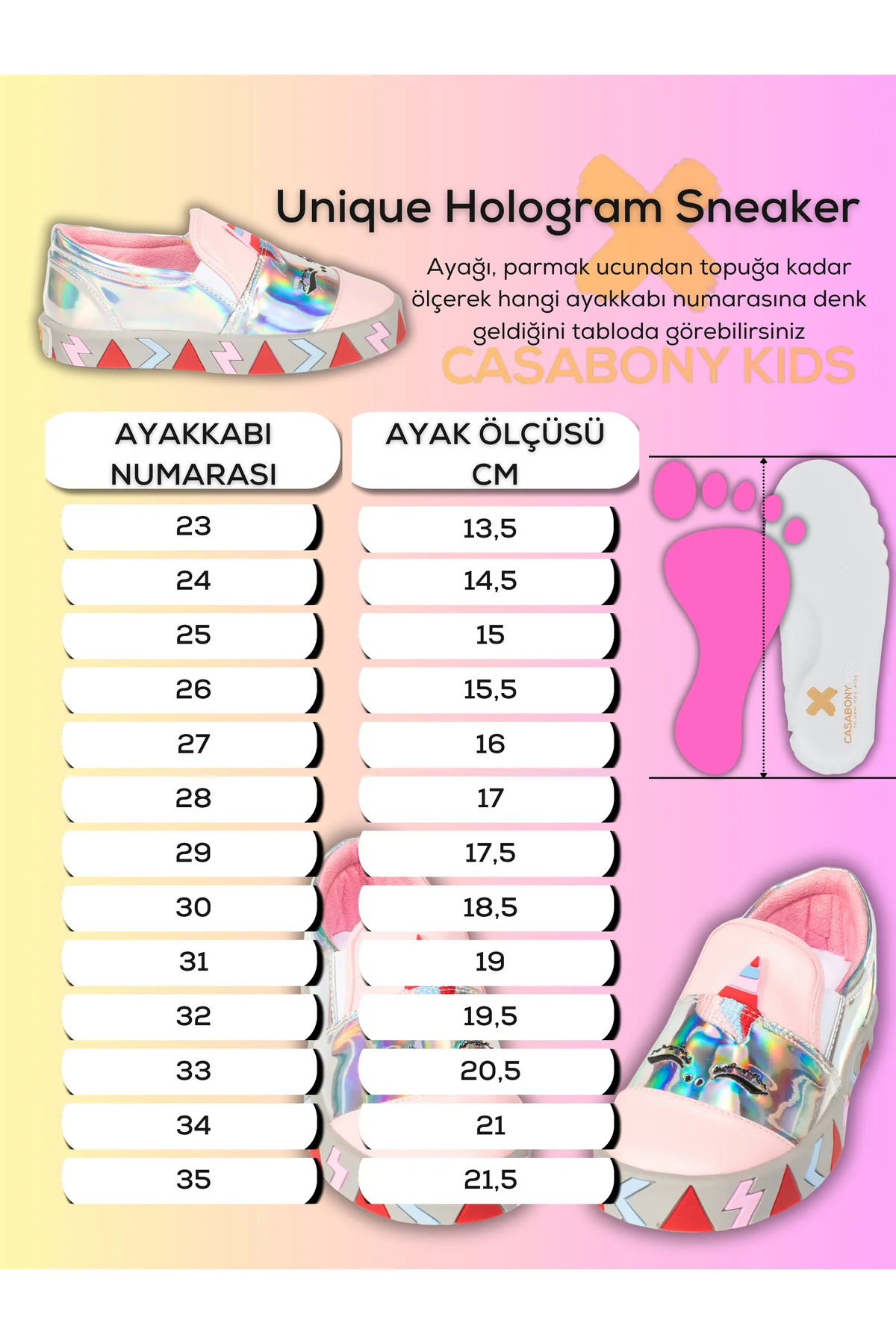 Unique Kısa Hologram Ortopedik Kız Çocuk Sneaker Beden: 24 Unique Kısa Hologram Ortopedik Kız Çocuk Sneaker Beden: 24