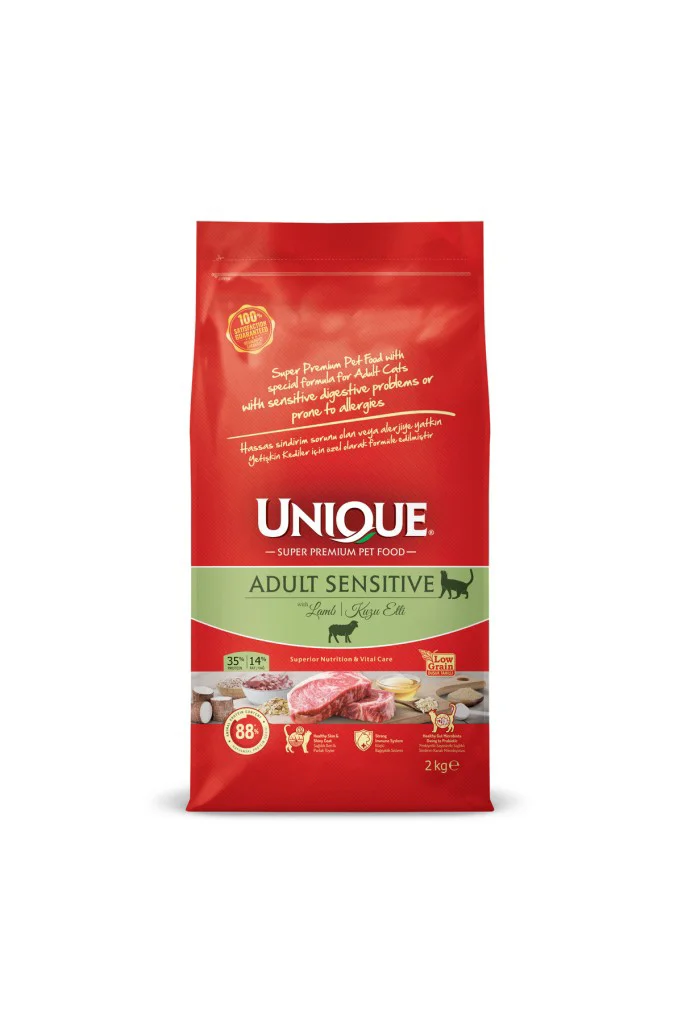 Unique Sensitive Kuzu Etli Yetişkin Kedi Maması 2 kg Unique Sensitive Kuzu Etli Yetişkin Kedi Maması 2 kg