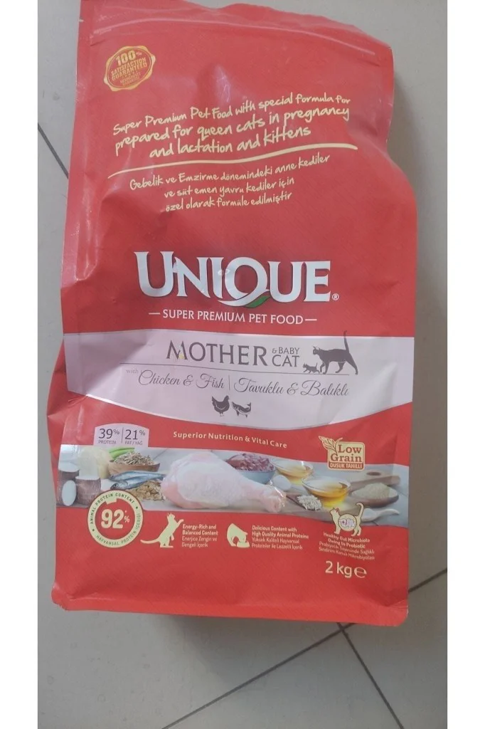 Unique Tavuklu ve Balıklı Anne ve Yavru Kedi Maması 2 Kg