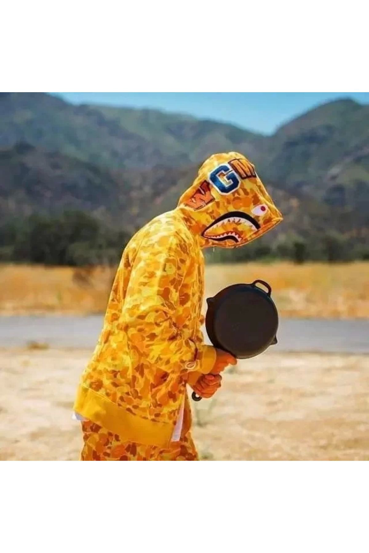 Tommy Hilfiger Unisex 2 İplik Bape Kapüşonu Fermuarli Hirka - Sari