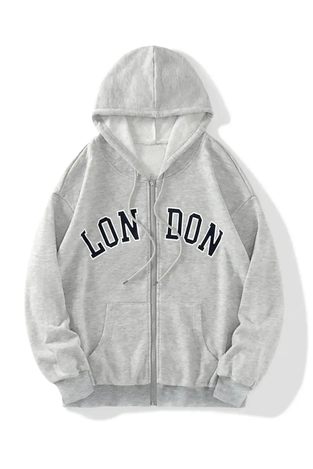 Unisex 2ip Örme Kumaş London Baskılı Fermuarlı Kapşonlu Sweatshir