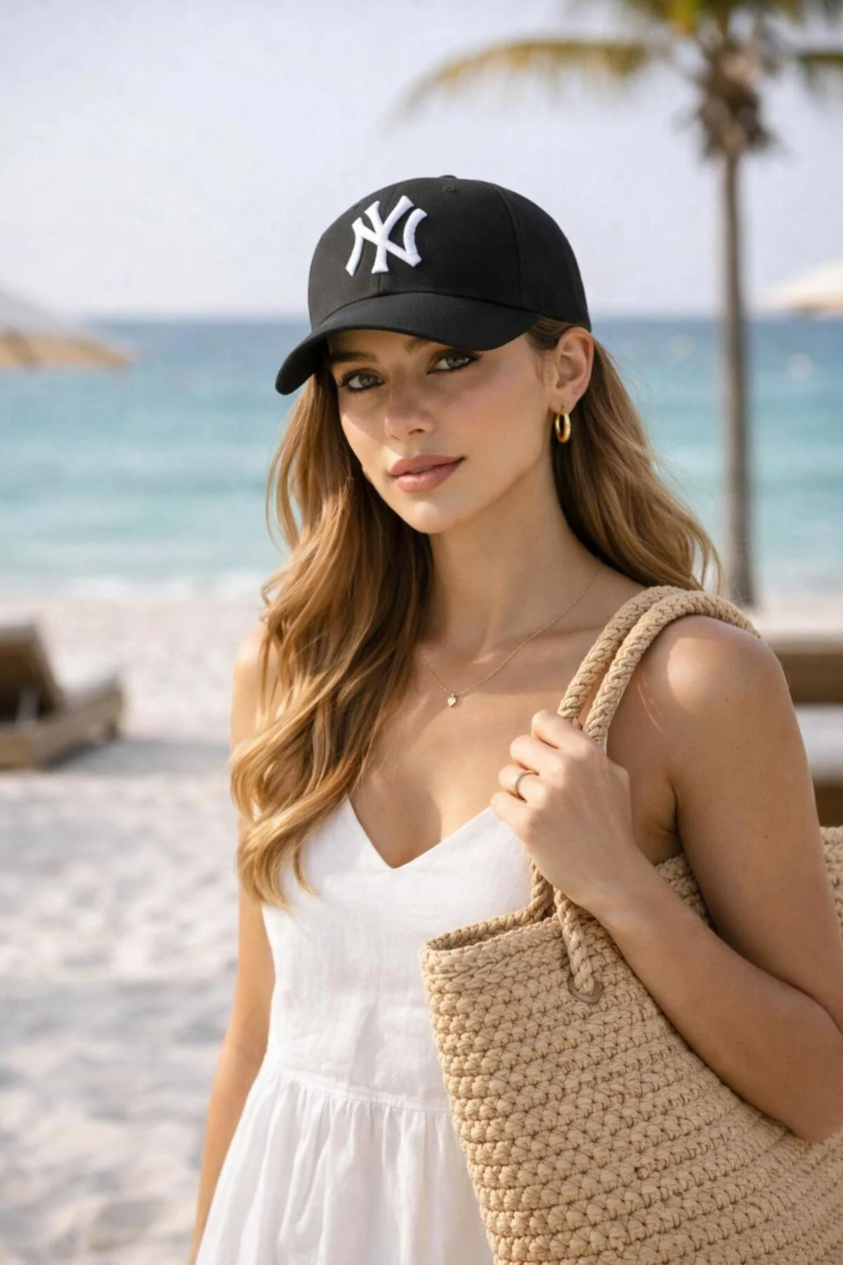 Unisex 2'li Set Ayarlanabilir Şapka, NY Nakışlı Şapka, Kadın,Erke