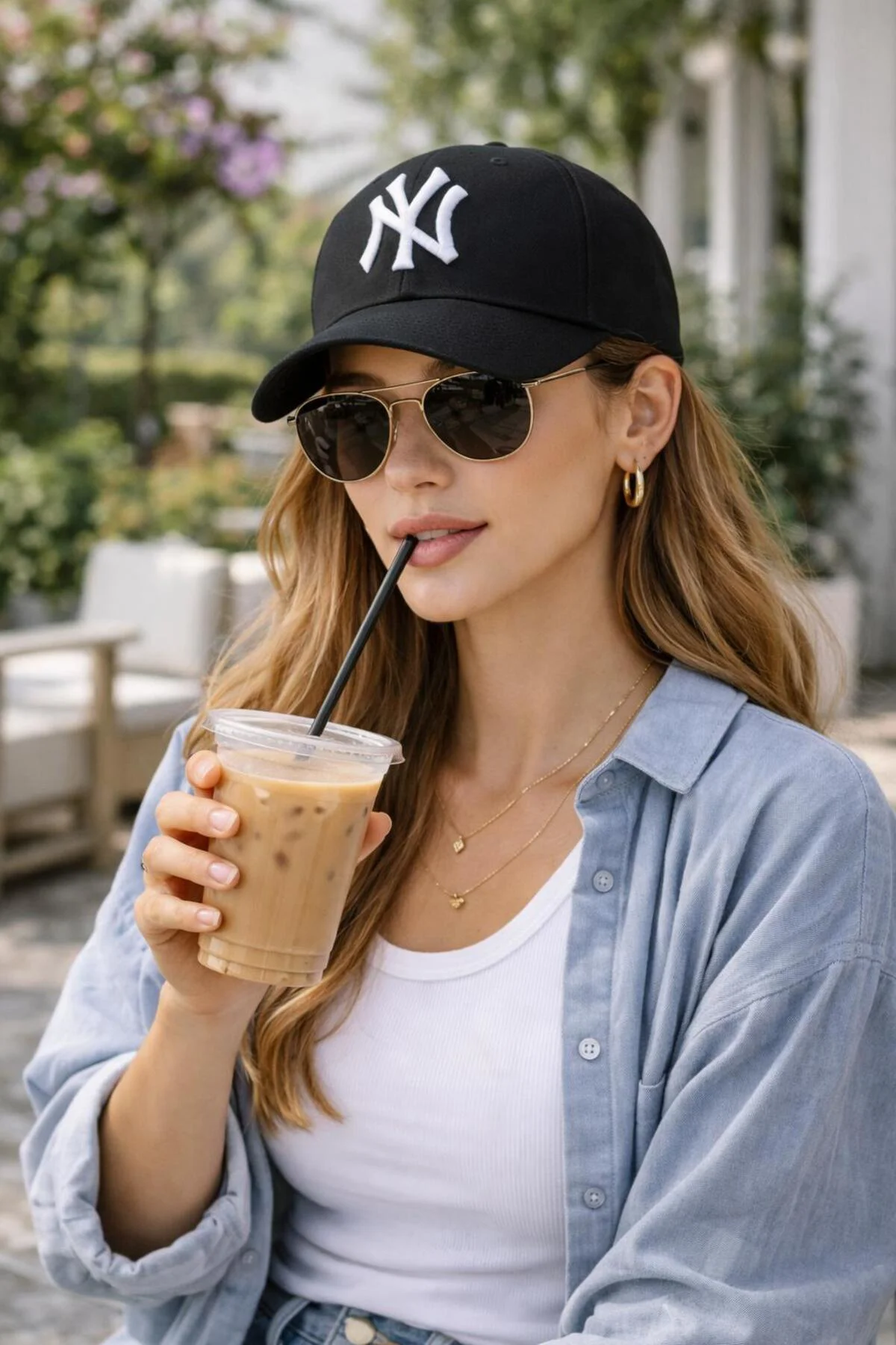 Unisex 2'li Set Ayarlanabilir Şapka, NY Nakışlı Şapka, Kadın,Erke