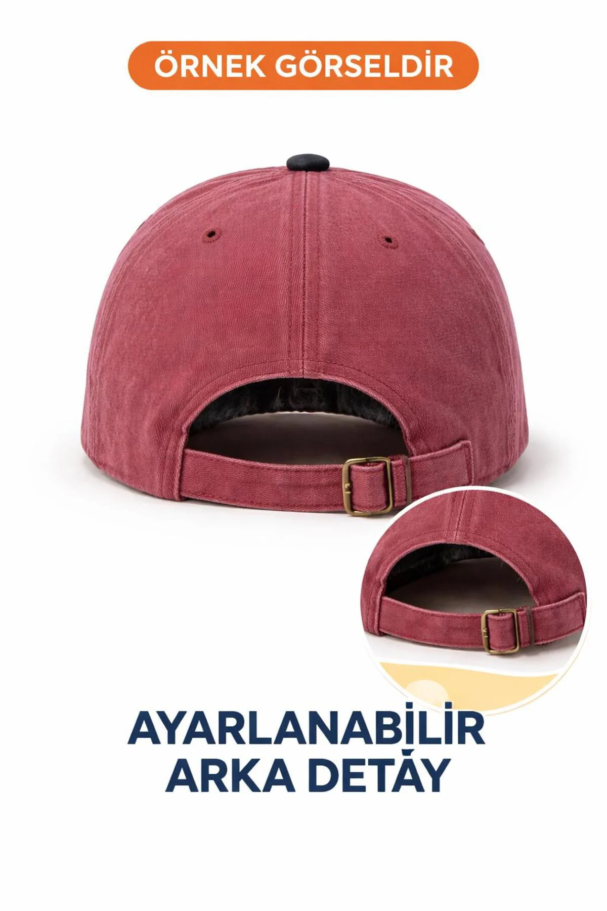 Unisex 2'li Set Eskitme Şapka, Vintage Yıkamalı W Nakışlı Ayarlan