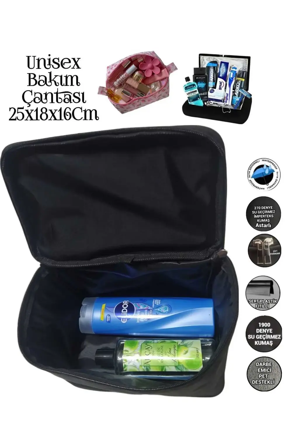 UNİSEX BAKIM TRAŞ MAKYAJ ÇANTASI