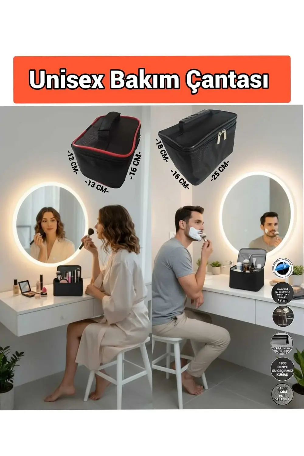 UNİSEX BAKIM TRAŞ MAKYAJ ÇANTASI