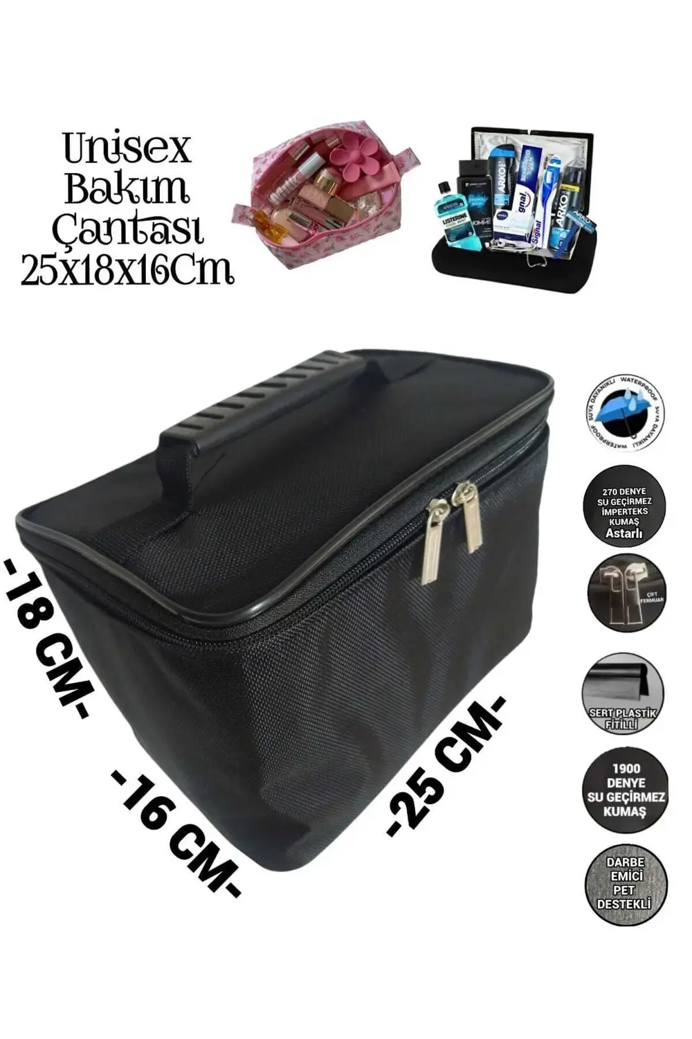 UNİSEX BAKIM TRAŞ MAKYAJ ÇANTASI