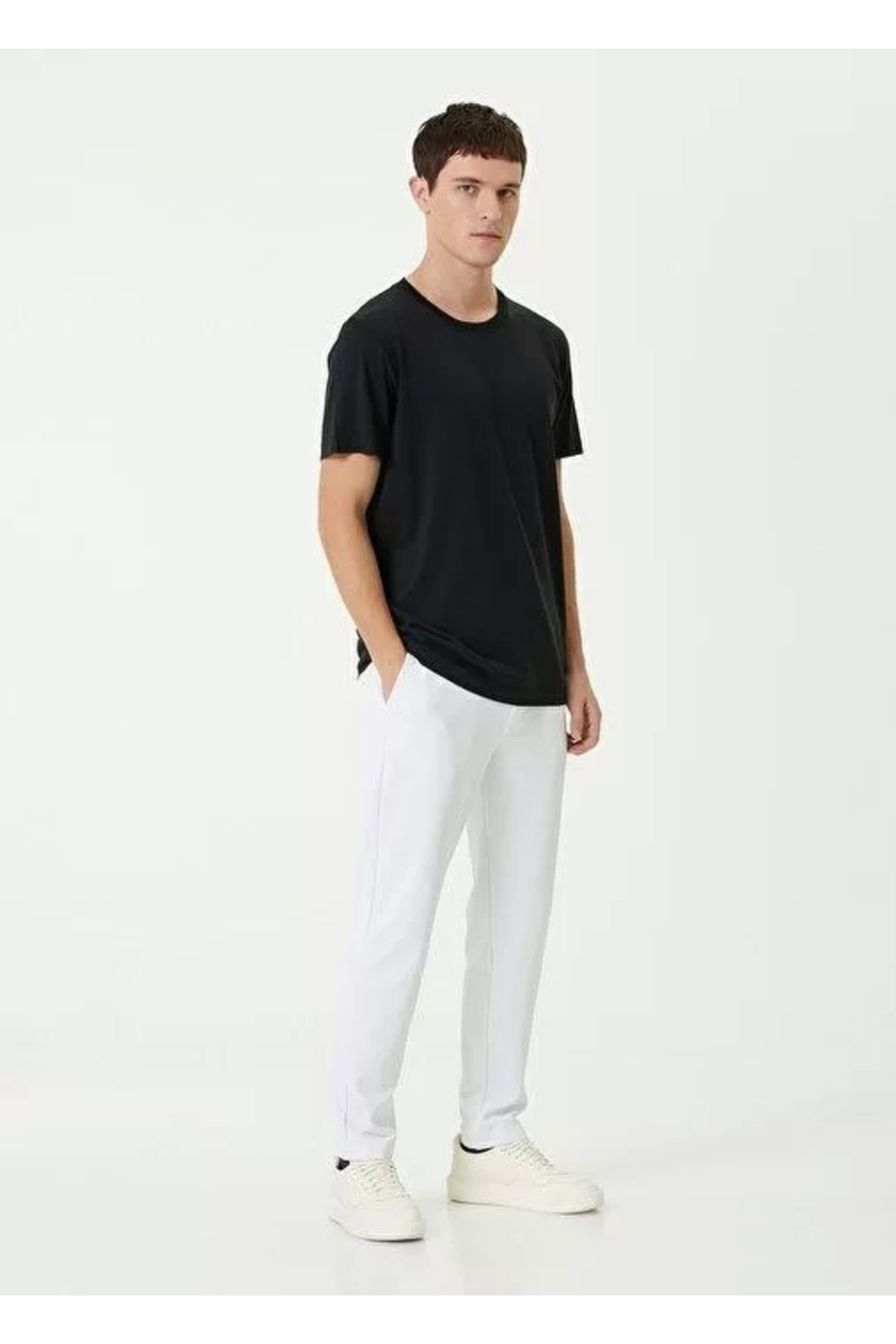 Unisex Basic Bisiklet Yaka Regular T-Shirt - Siyah