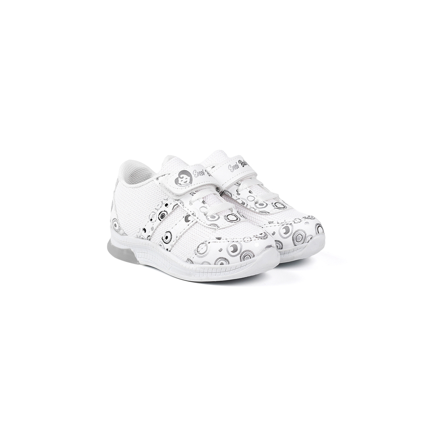 Unisex Bebe Beyaz Desenli Işıklı Cırtlı Sneaker Günlük Spor Ayakk
