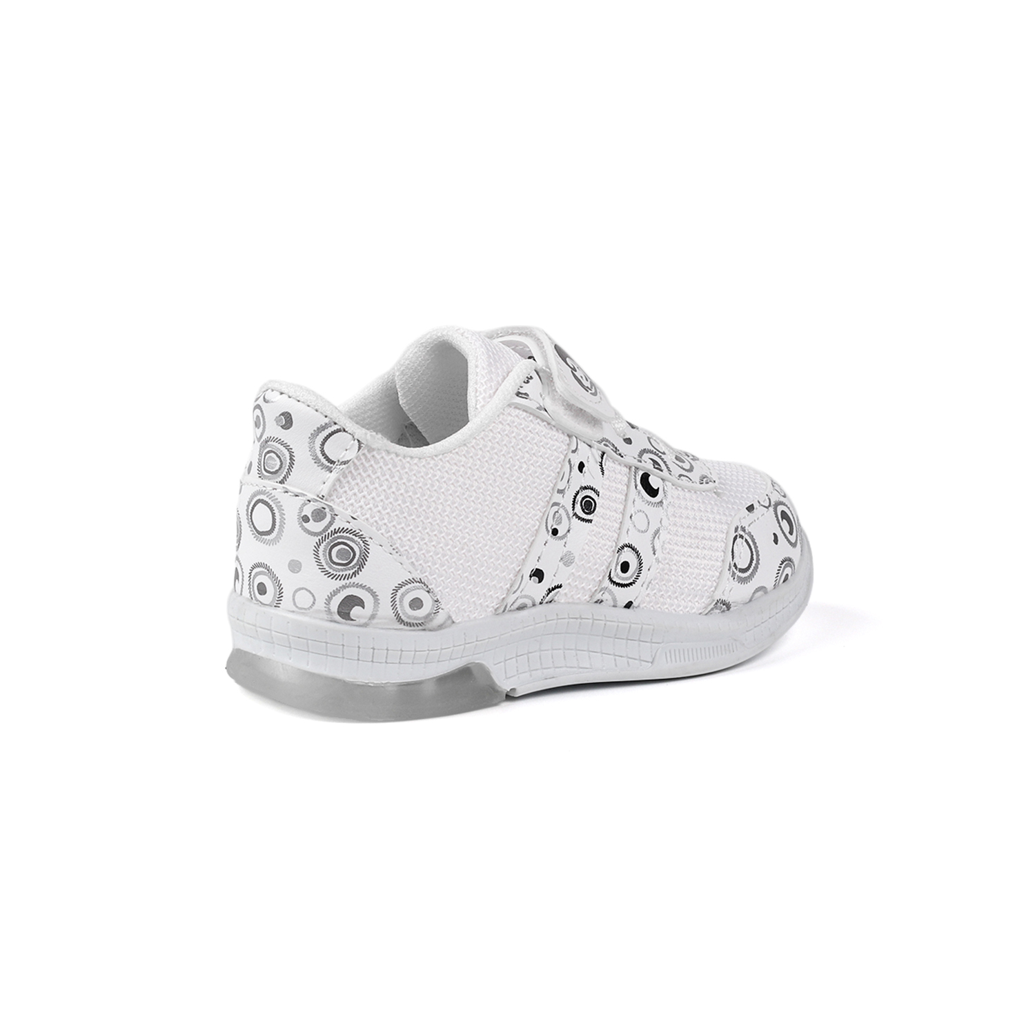 Unisex Bebe Beyaz Desenli Işıklı Cırtlı Sneaker Günlük Spor Ayakk
