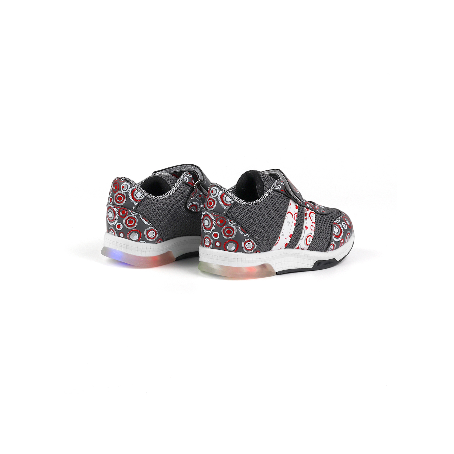 Unisex Bebe Füme Desenli Işıklı Cırtlı Sneaker Günlük Spor Ayakka
