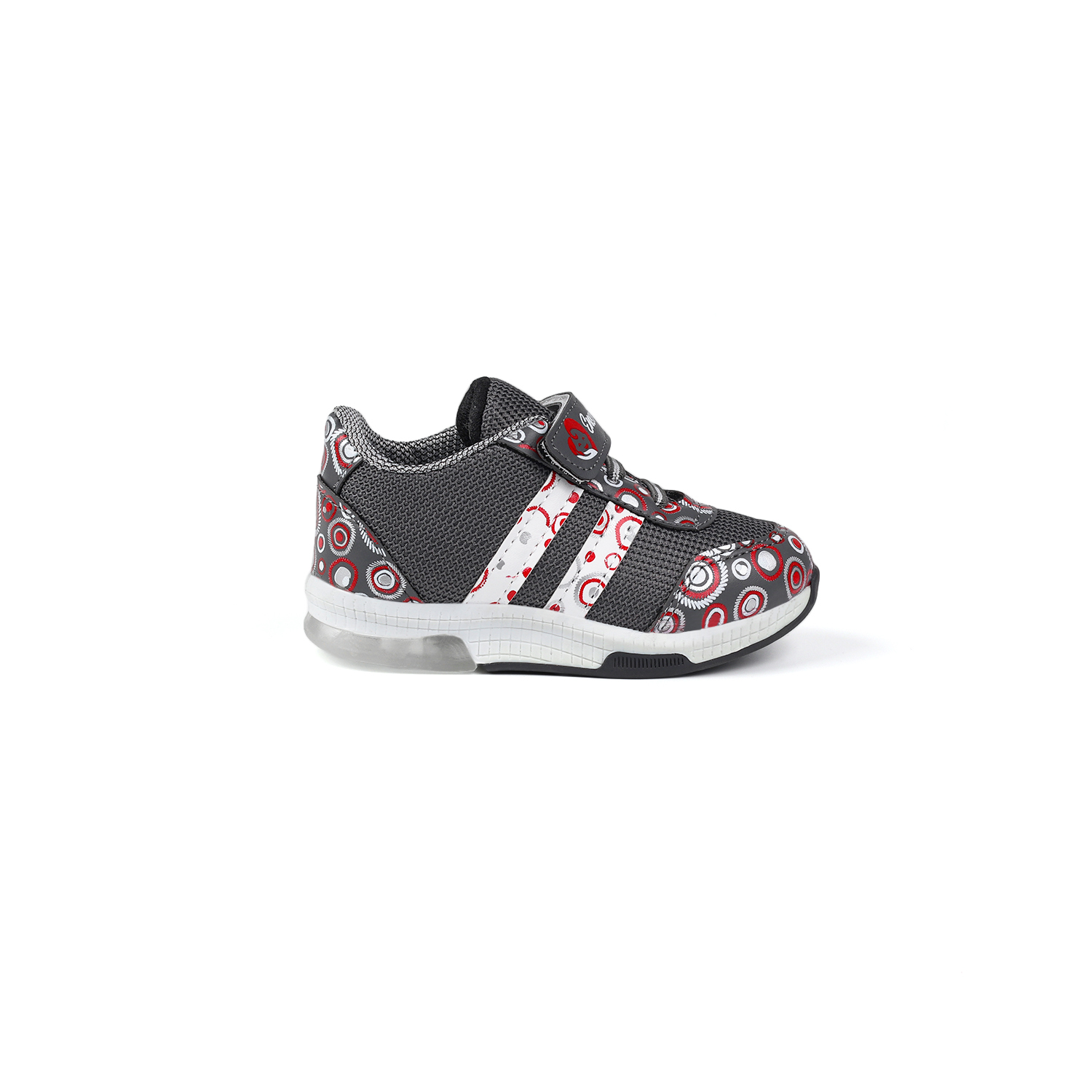 Unisex Bebe Füme Desenli Işıklı Cırtlı Sneaker Günlük Spor Ayakka