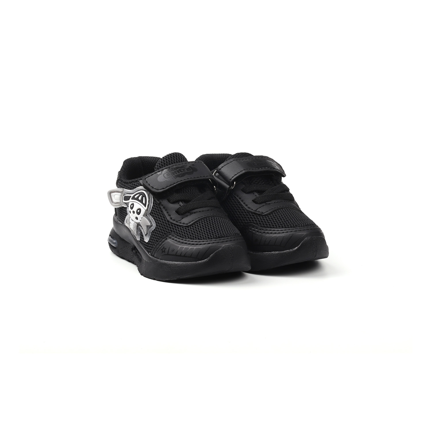 Unisex Bebe Siyah Figürlü Işıklı Cırtlı Sneaker Günlük Spor Ayakk
