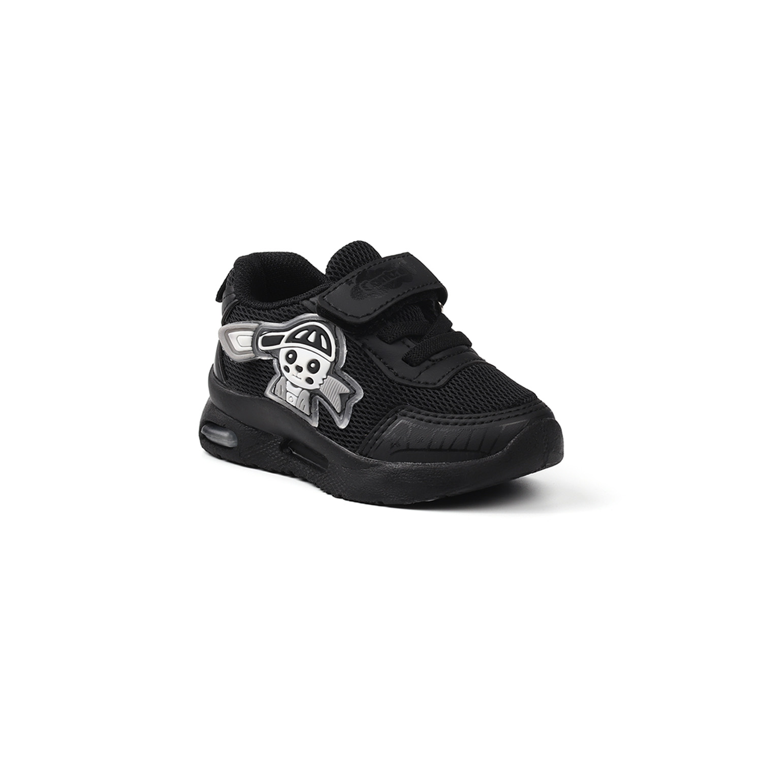 Unisex Bebe Siyah Figürlü Işıklı Cırtlı Sneaker Günlük Spor Ayakk