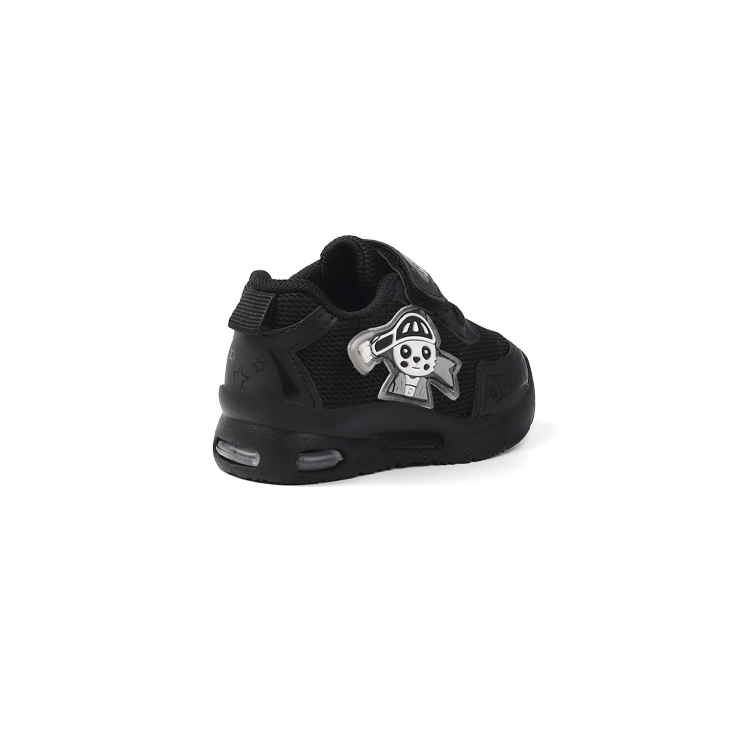 Unisex Bebe Siyah Figürlü Işıklı Cırtlı Sneaker Günlük Spor Ayakk